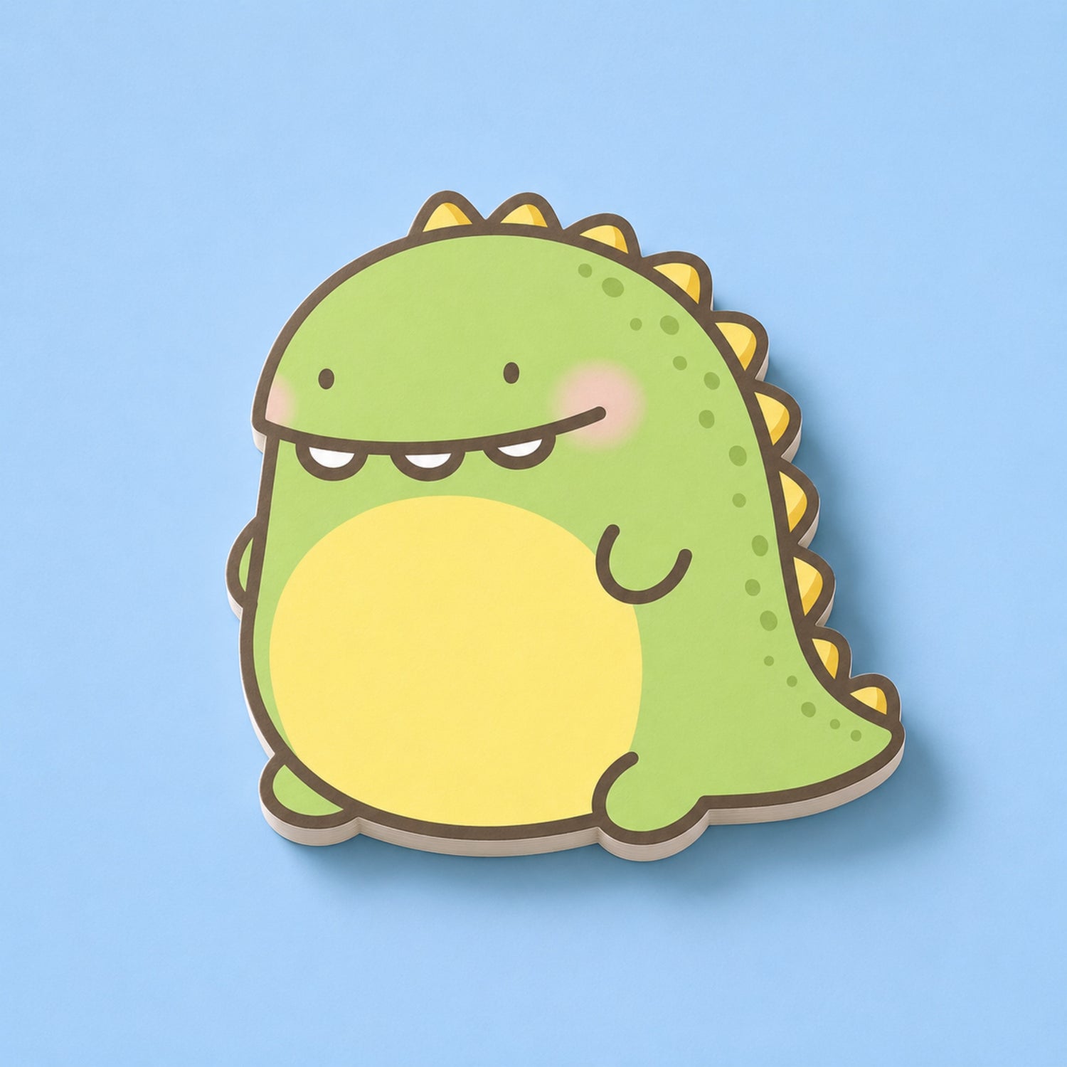 Dinosaur Shaped sticky notes on blue table