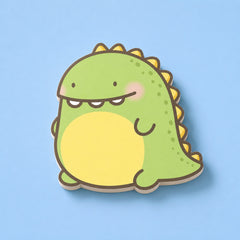 Dinosaur Shaped sticky notes on blue table