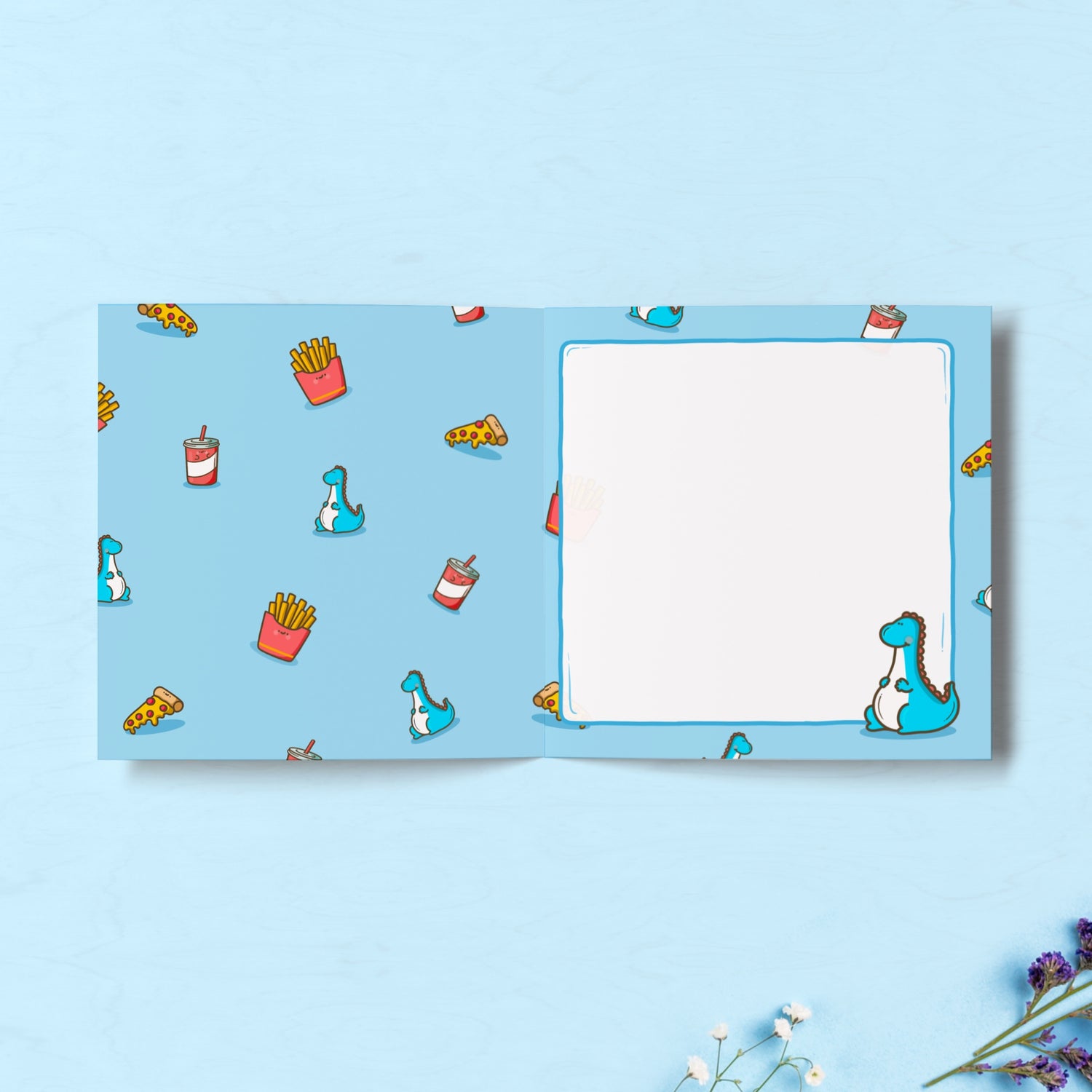 Fast food design inside card 