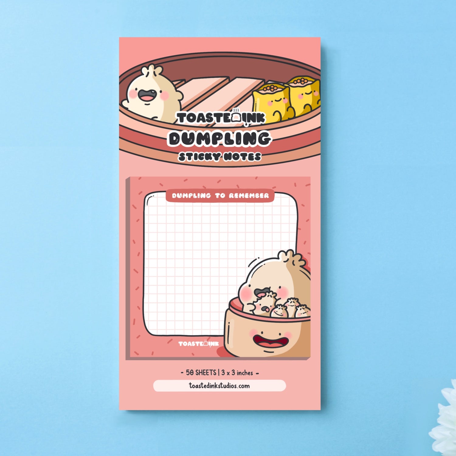 Dumpling sticky notes on backing card