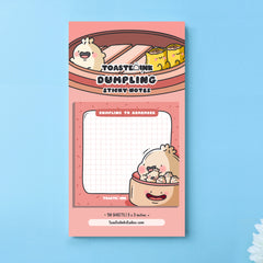 Dumpling sticky notes on backing card