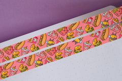 Fast Food washi tape on purple desk