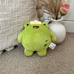 Frog with two dark spots with flower