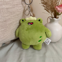 Frog plush keychain with cushion