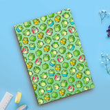 Frog notebook on blue table