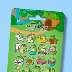 Frog transparent sticker sheet close up