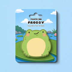 Frog shaped sticky notes on lily pad backing card