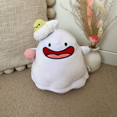 Happy ghost plush with egg and ice cream