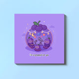 Grape card on blue table