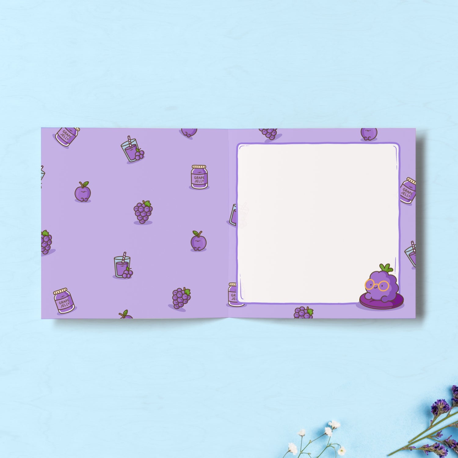 Grape print inside grape card