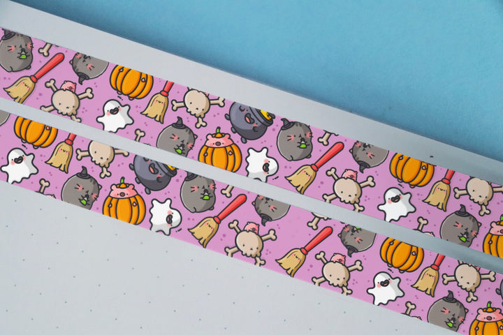 Halloween washi tape on notebook