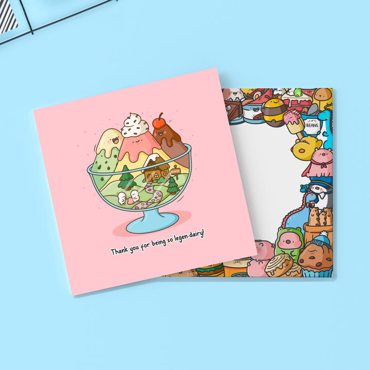 Ice cream sundae card with Toastedink envelope