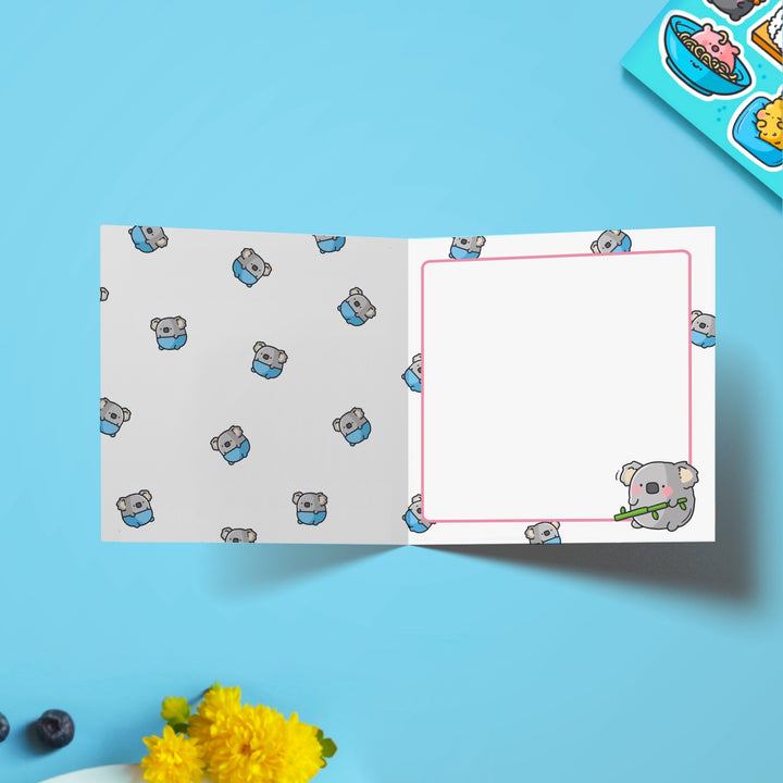 Koala print inside card