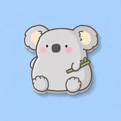 Koala shaped sticky notes on blue table