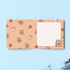 Coffee print inside greeting card