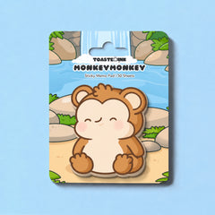 monkey shaped sticky notes on waterfall design backing card