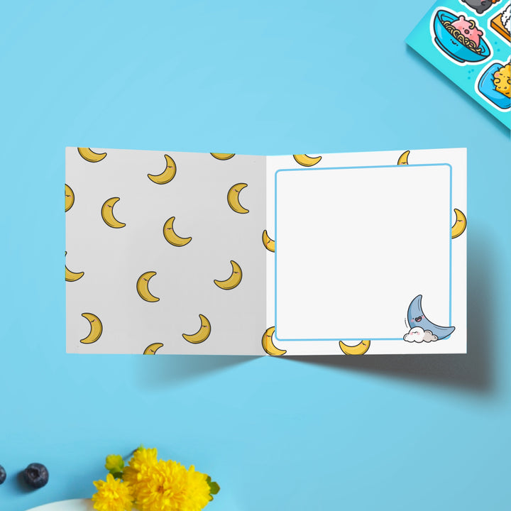 Moon print inside card