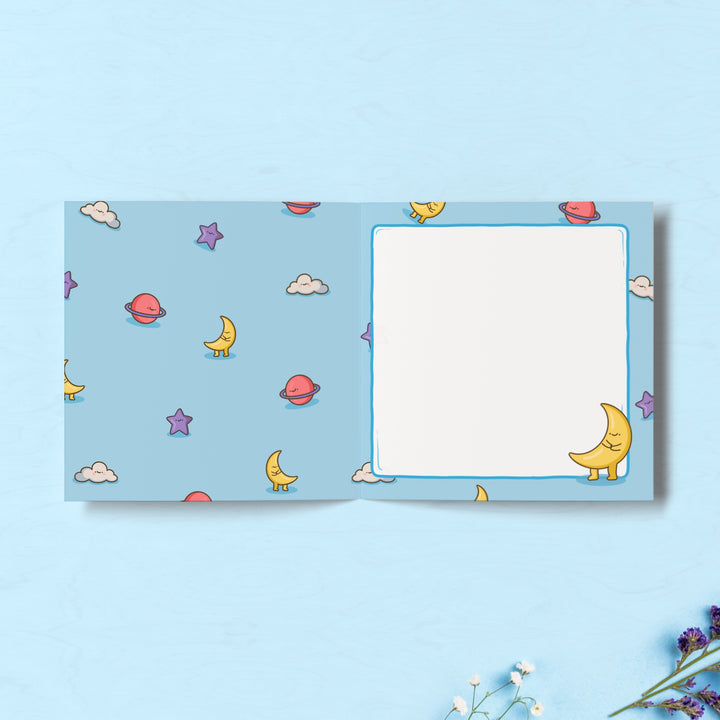 Space print inside card
