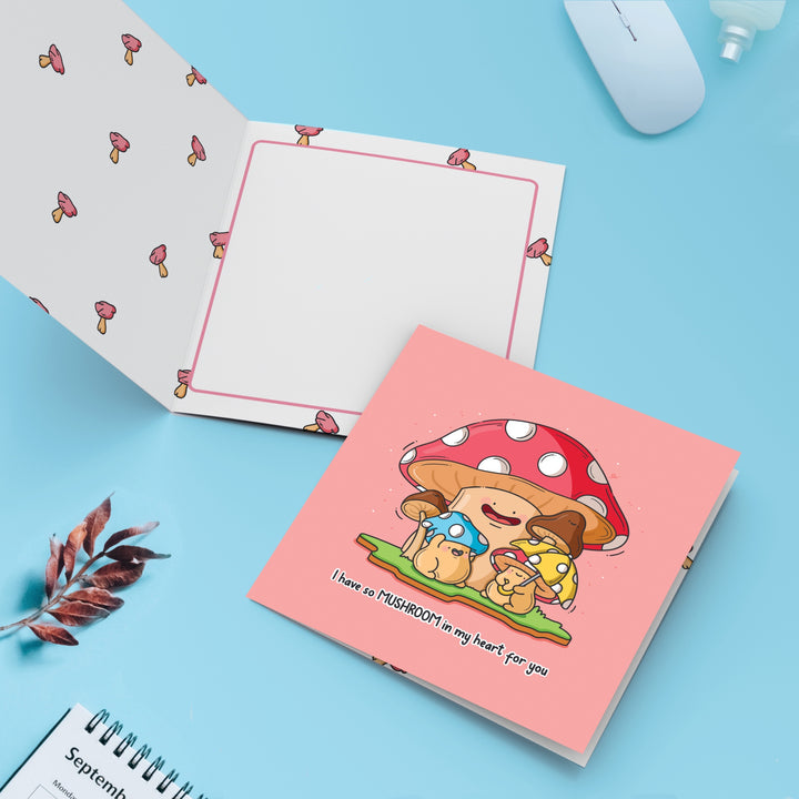 Mushroom card with mushroom print inside