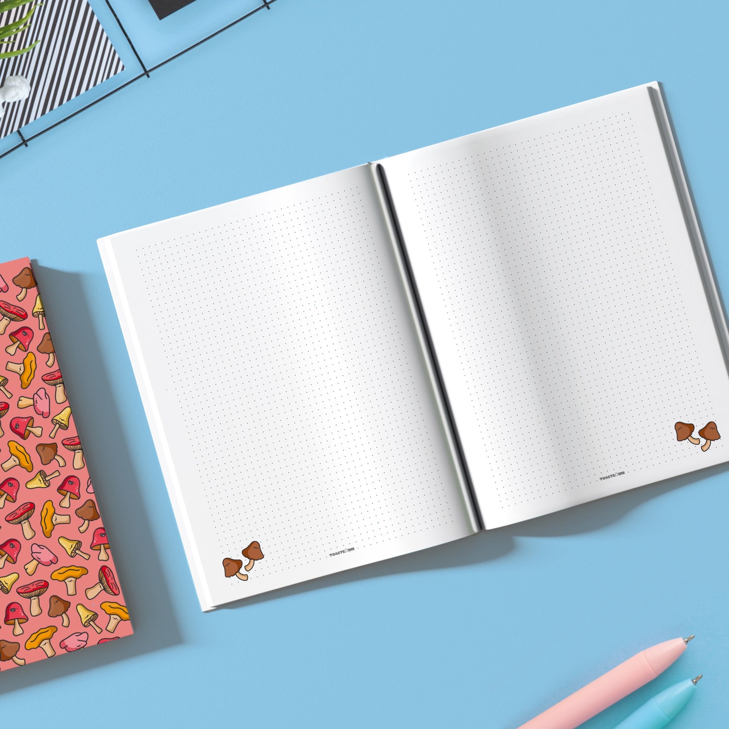 Mushroom dot grid notebook 