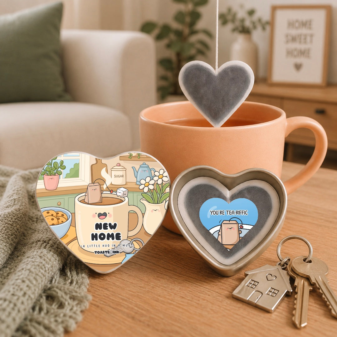 New Home Heart Shaped Tea Bags with Heart Shaped Tin