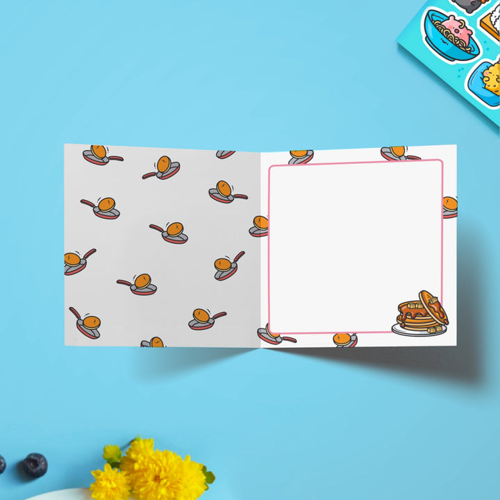 Pancakes print inside card