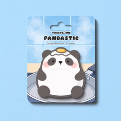 Panda shaped sticky notes in frying pan backing card
