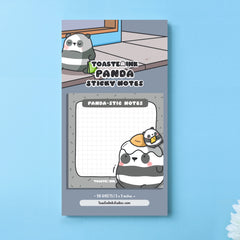Panda sticky notes on backing card