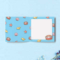 Pearl and shell illustrations inside card