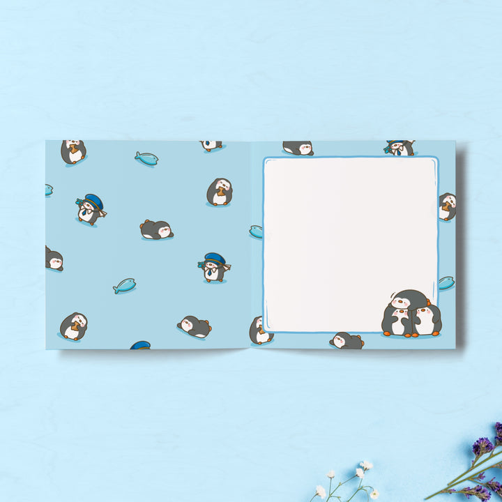 Penguin print inside card