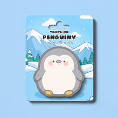 Penguin sticky notes on icy backing card