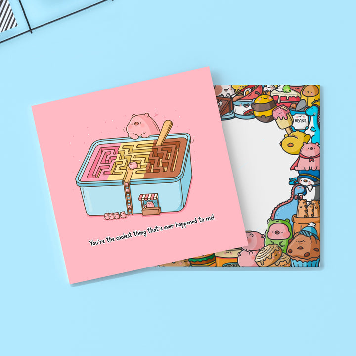 Pig Ice Cream Card with Toastedink Envelope