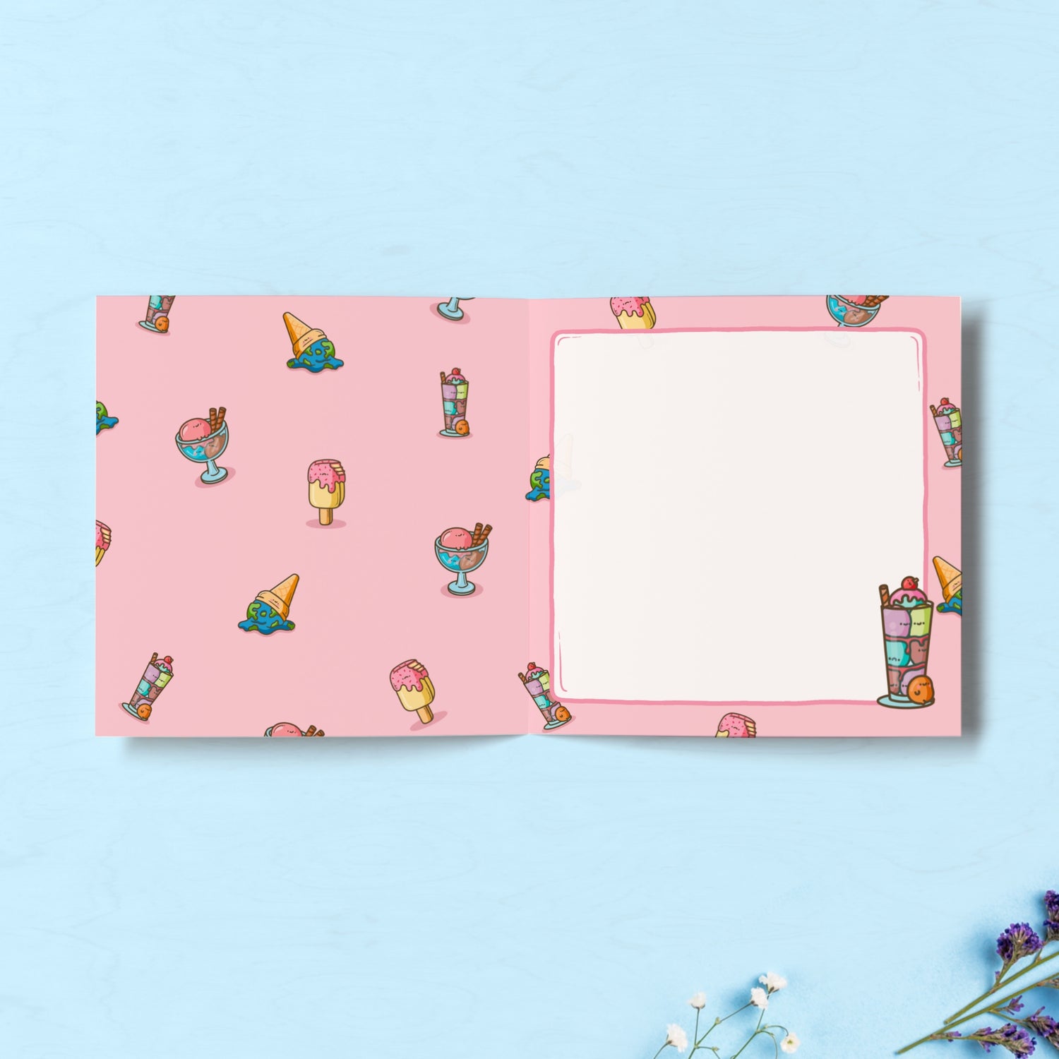 Ice Cream Print Inside Card