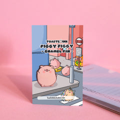 Pig enamel pin on street backing card