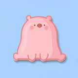 Pig shaped Sticky notes on blue desk