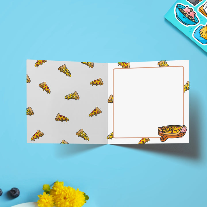 Pizza print inside card