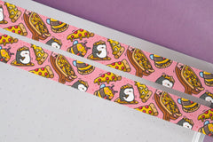 Pizza washi tape on purple table