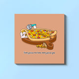 Pizza card on blue background