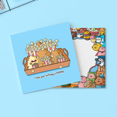 Popcorn bear card with Toastedink envelope