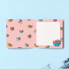 Ramen design illustration inside card