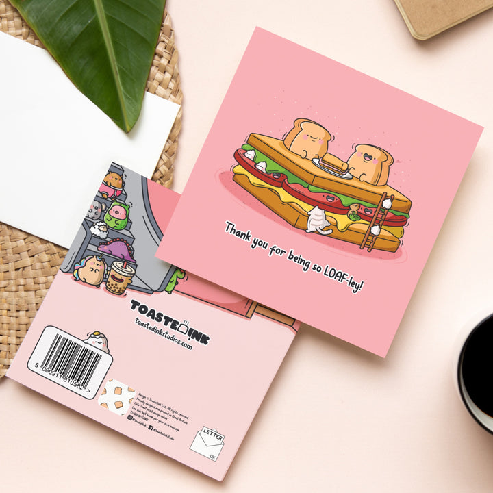 Sandwich greetings card front and back