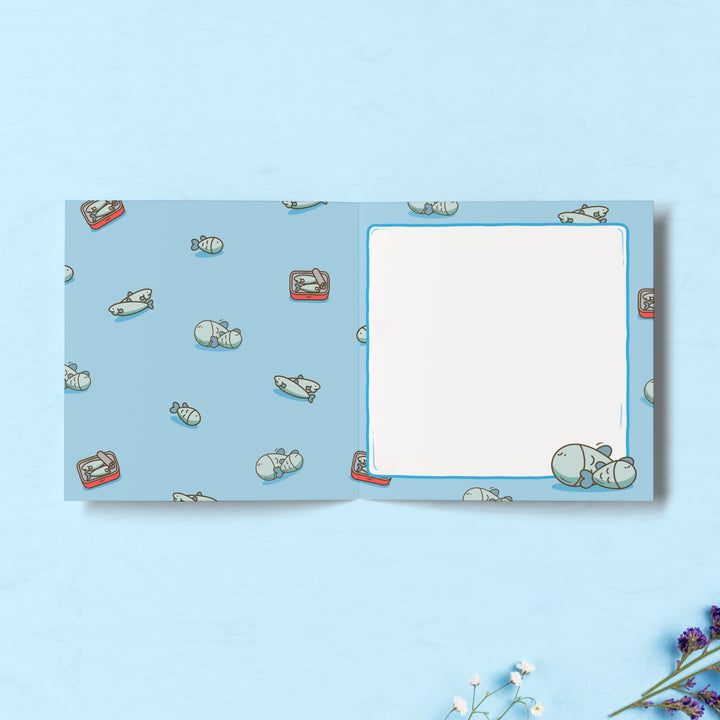 Sardines fish print inside card