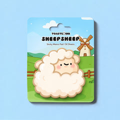 Sheep sticky notes on field backing card
