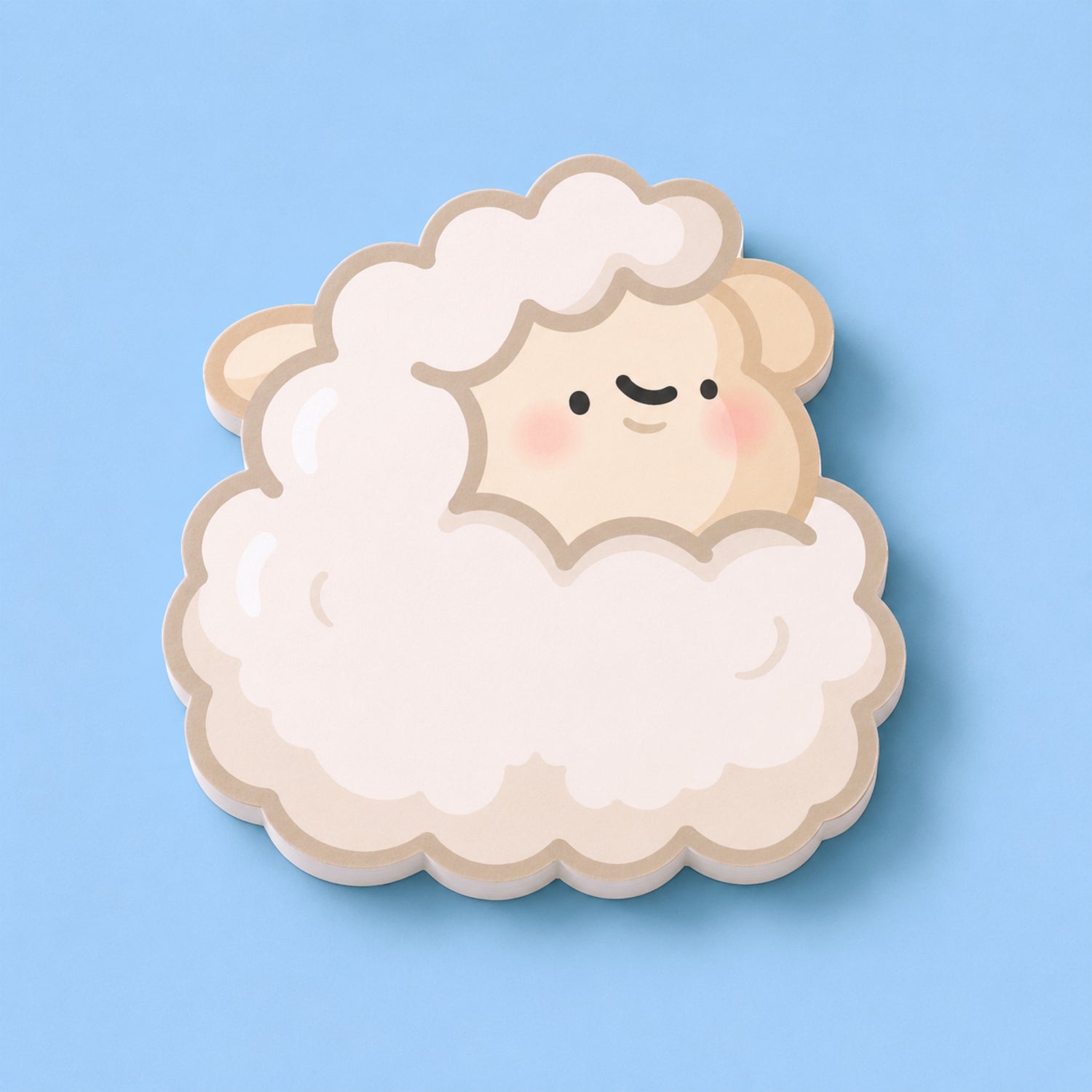 Sheep shaped sticky notes on blue table