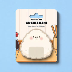Sushi Sticky Notes on sushi plate backing card