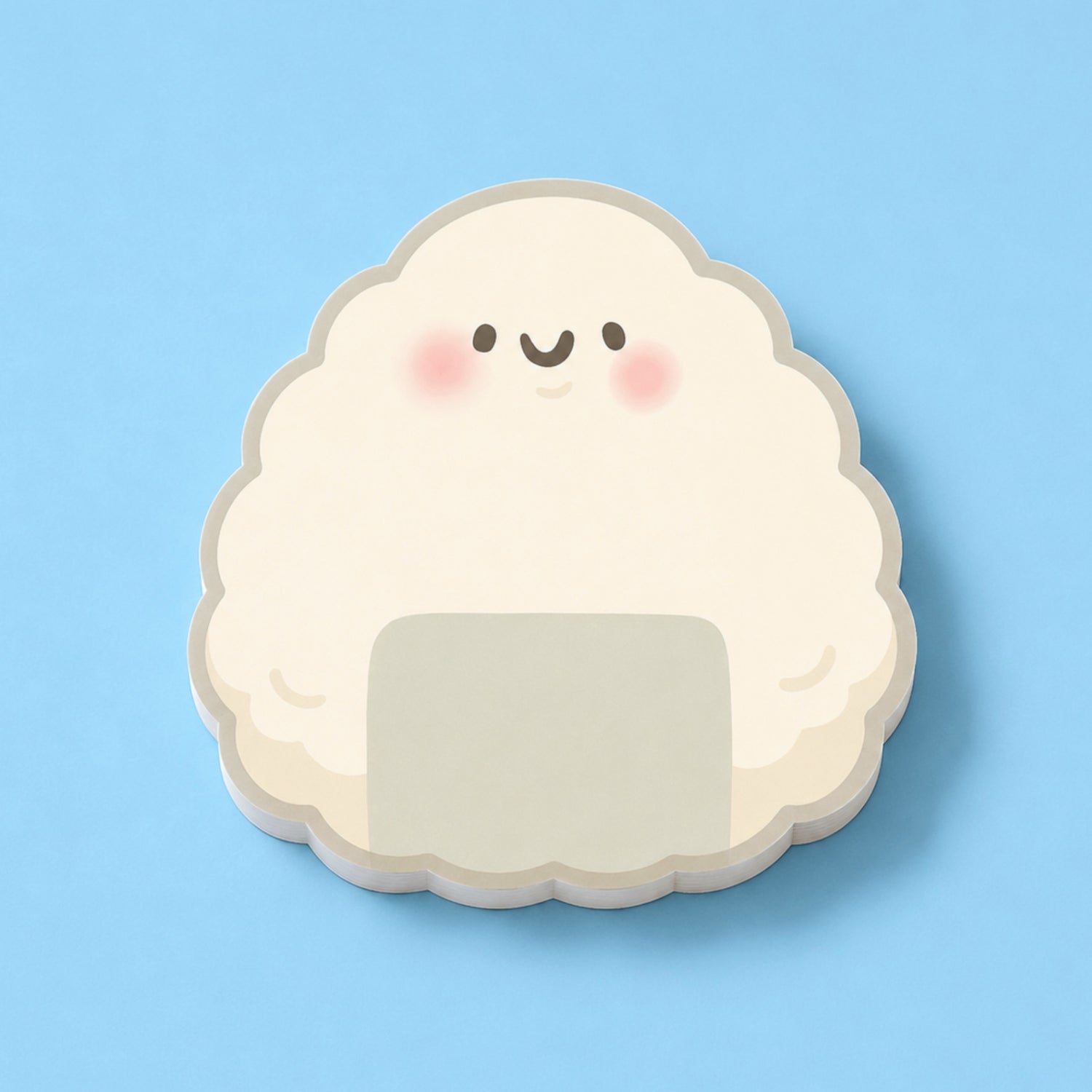 Sushi Onigri Shaped sticky notes on blue table