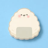 Sushi Onigri Shaped sticky notes on blue table