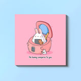 Sushi bunny in a rice cooker card on blue table