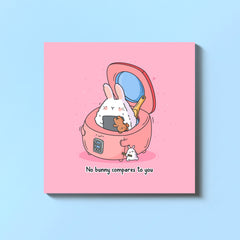 Sushi bunny in a rice cooker card on blue table