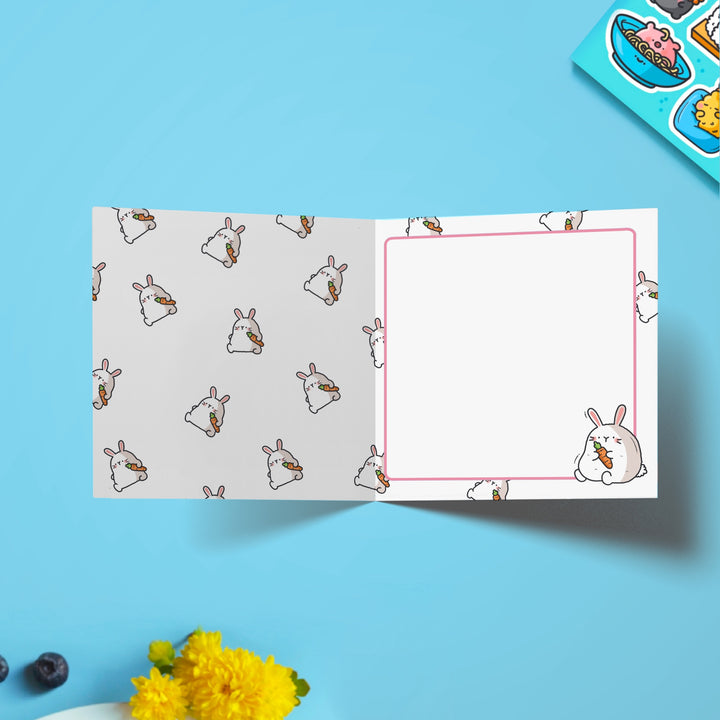 Sushi bunny card with bunny print inside